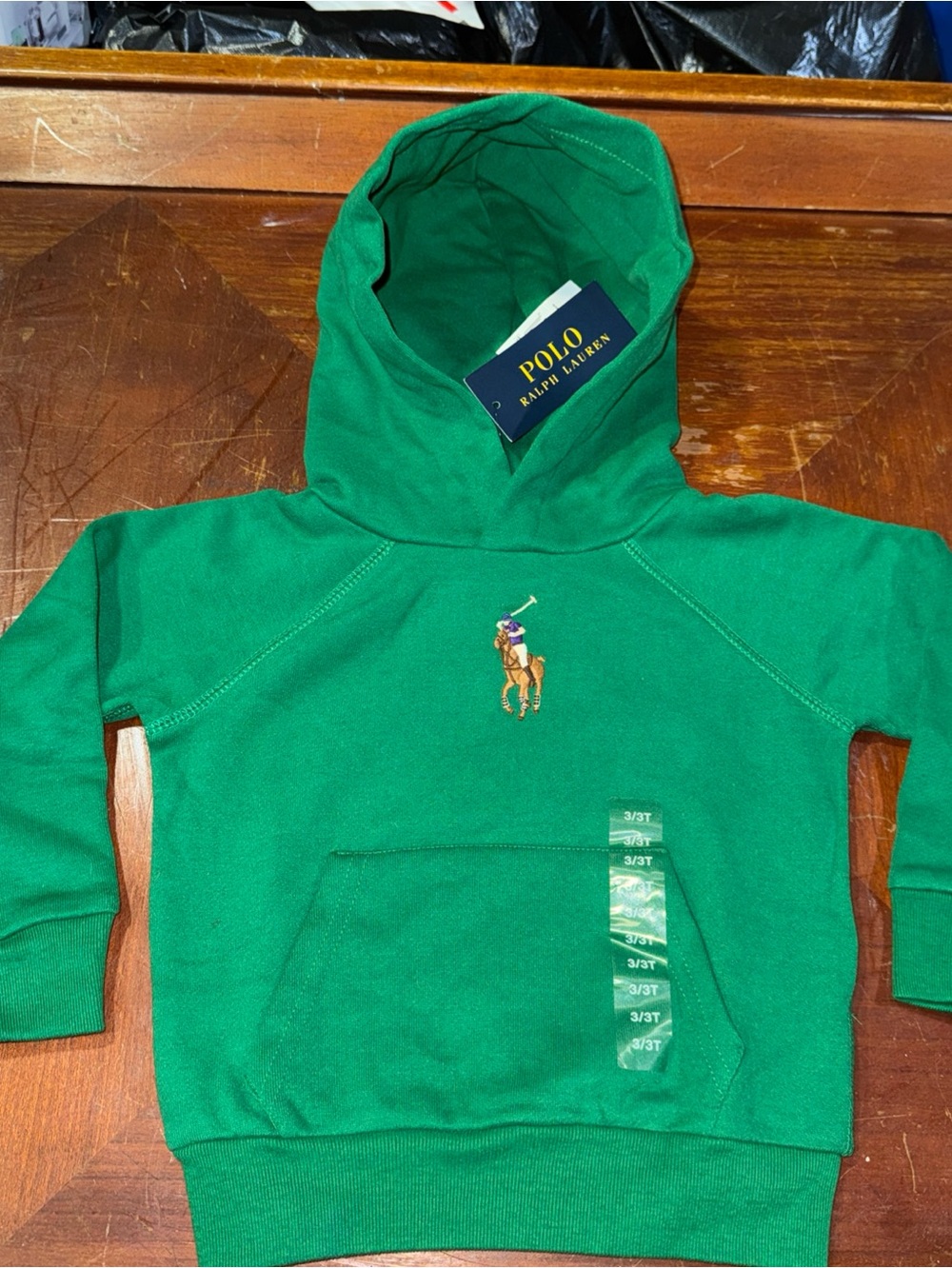 Polo Ralph Lauren Big Pony Hoodie Sweater Size 3T Toddler unisex Green New